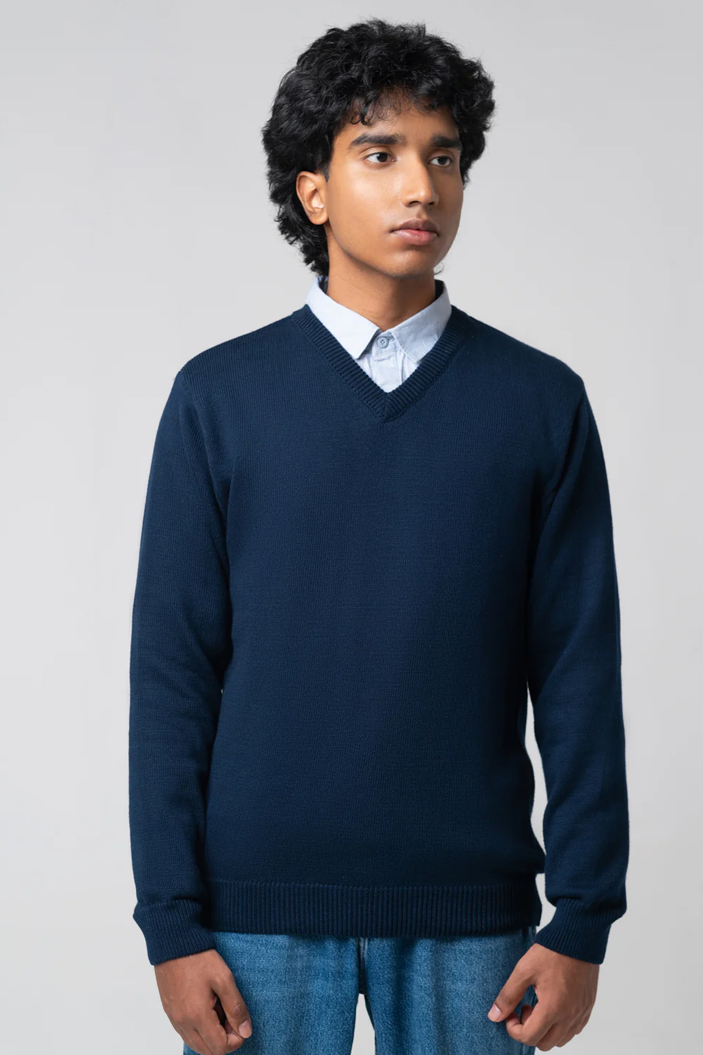 Men’s V-Neck Cardigan - Navy