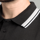 Men's Yarn Dyed Pique Polo Shirt - Jet Black & Quiet Grey