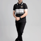 Men's Yarn Dyed Pique Polo Shirt - Jet Black & Quiet Grey