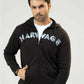 Men’s Black Tie-Dye Camouflage Hoodie with Logo Print
