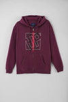 Men’s Maroon LSF Fleece Hoodie with a logo