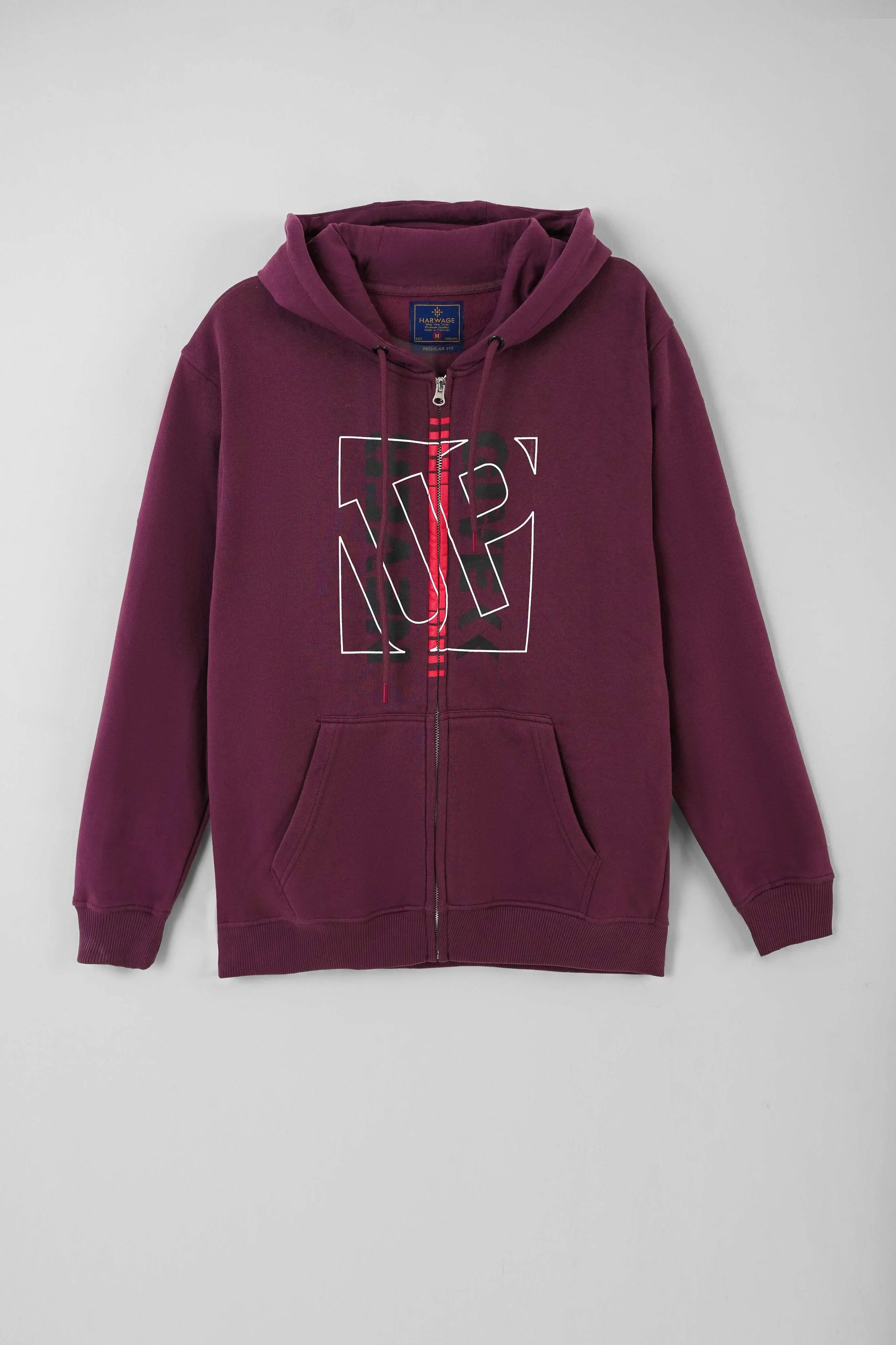 Men’s Maroon LSF Fleece Hoodie with a logo