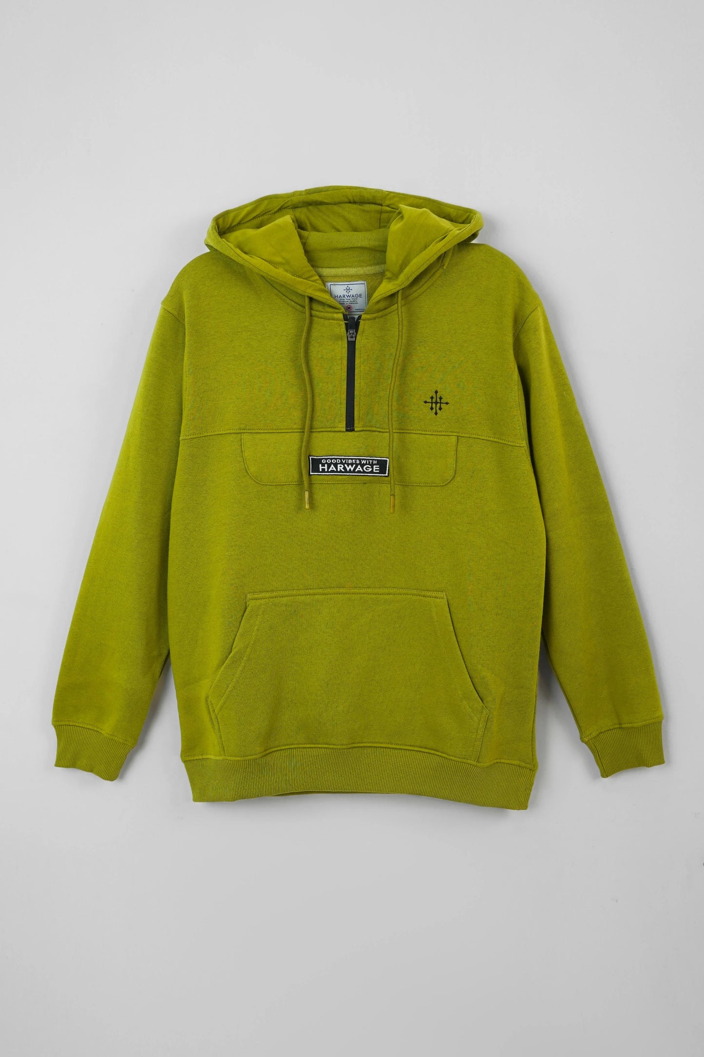 Men’s Olive Green Hoodie with a small logo
