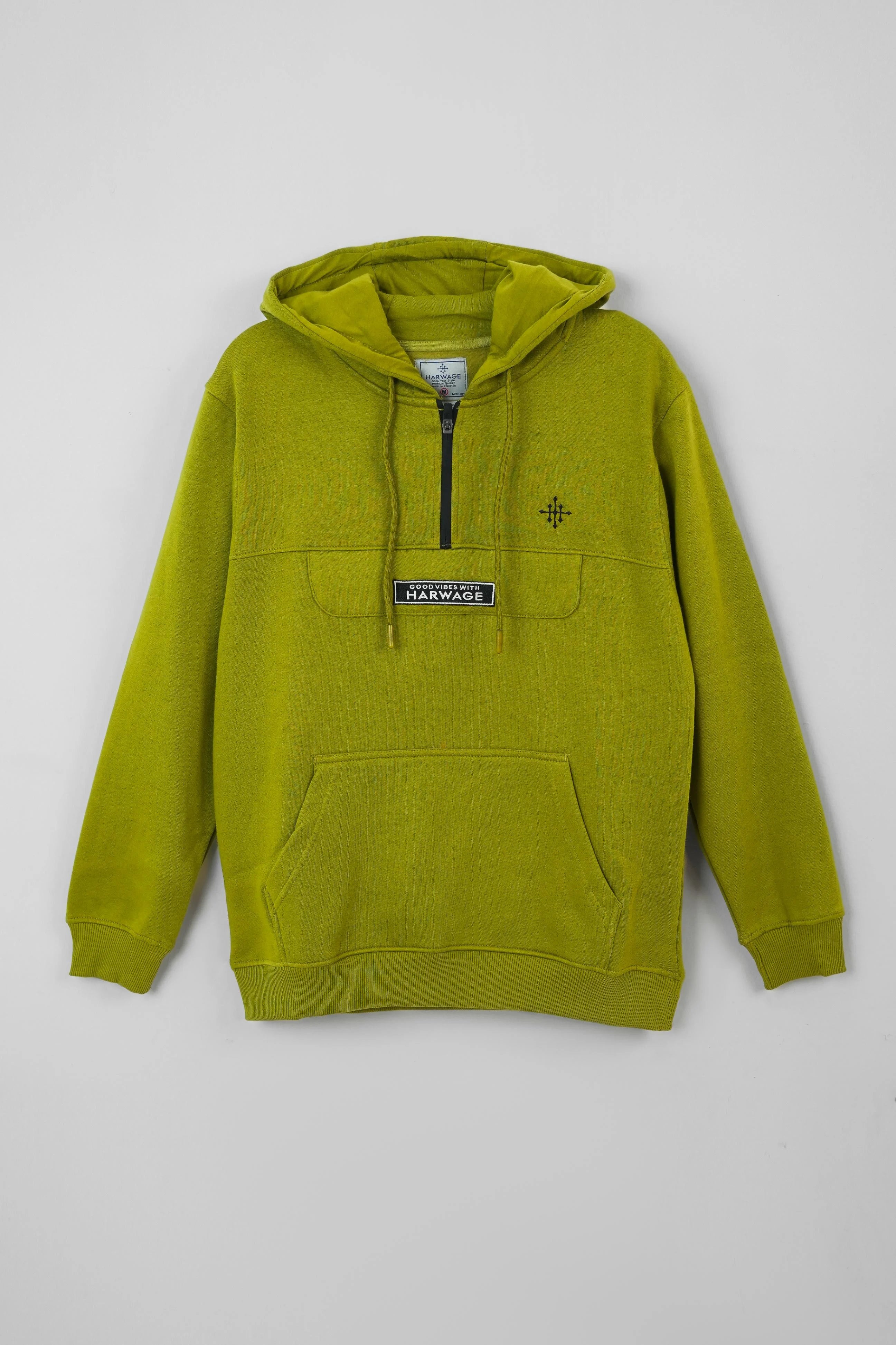 Men’s Olive Green Hoodie with a small logo

