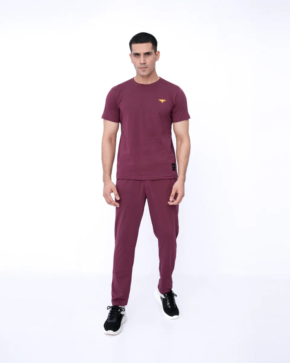 Men’s Solid Maroon Co-Ord Set