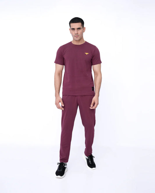 Men’s Solid Maroon Co-Ord Set
