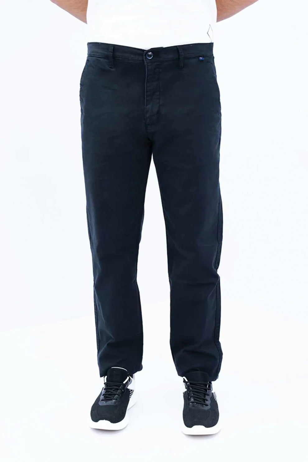 Men’s black elasticated chino pants