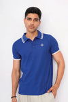 Men’s blue contrast tipping polo shirt