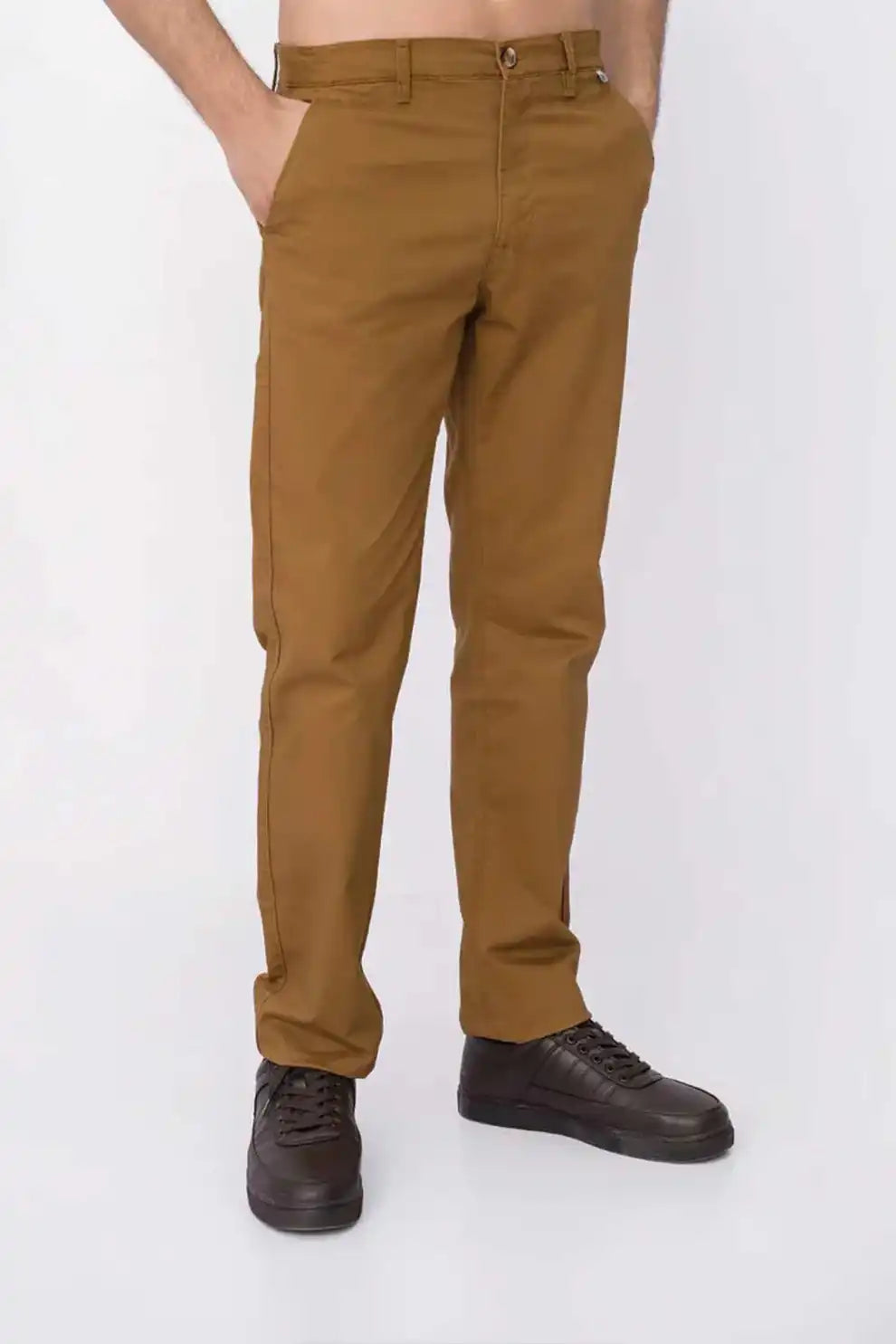 Men’s brown easticated chino pants