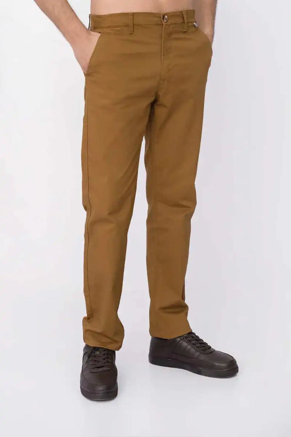 Men Elasticated Chino Pant - Brown