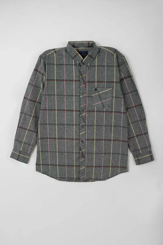 Men’s classic grey checkered casual shirt