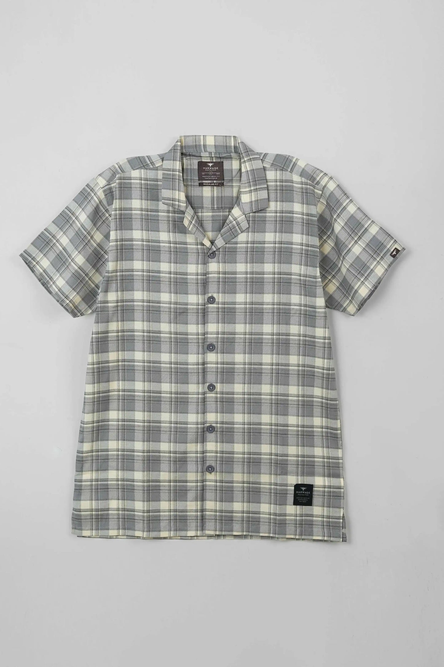 Men’s grey casual resort collar shirt 