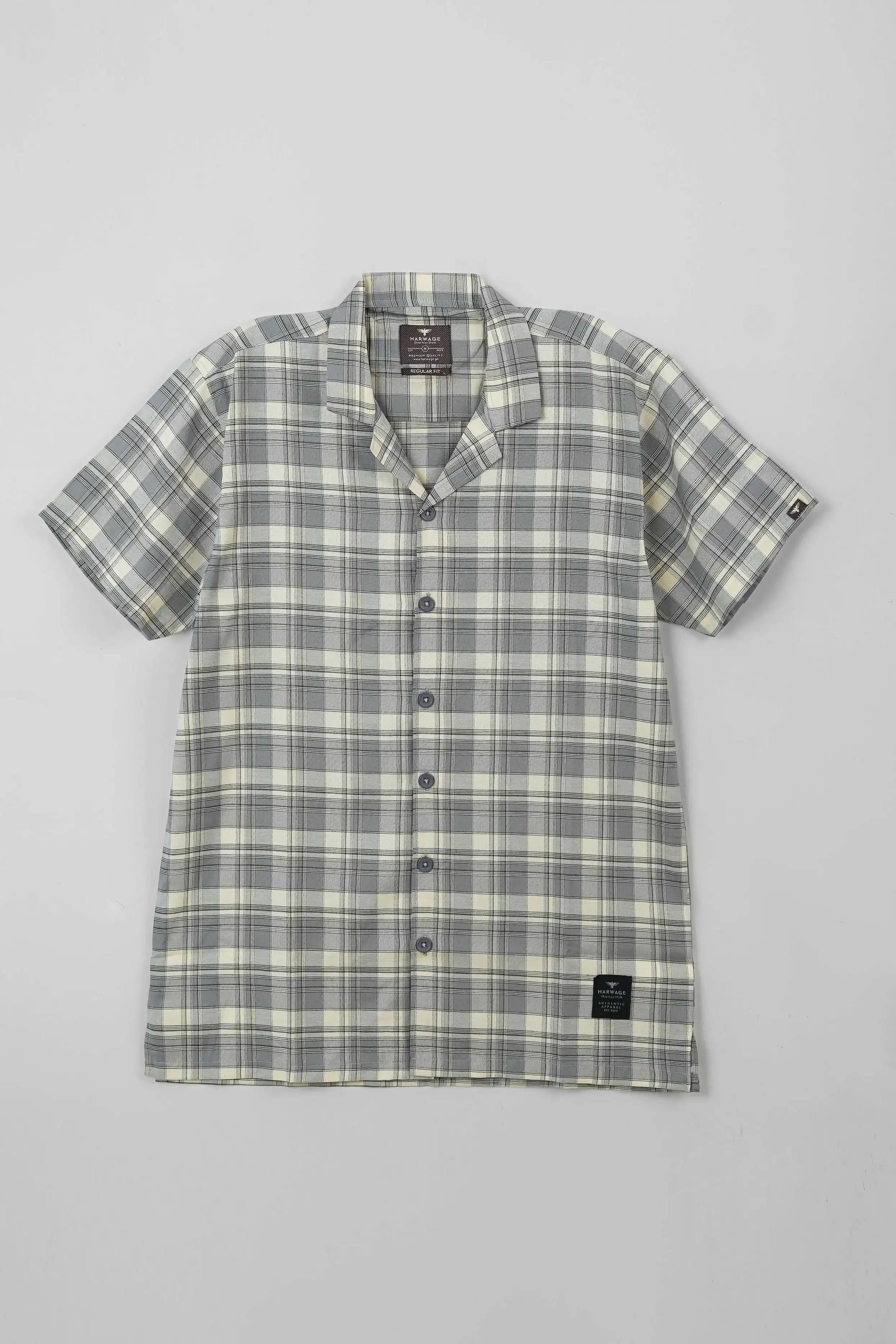 Men’s grey casual resort collar shirt 