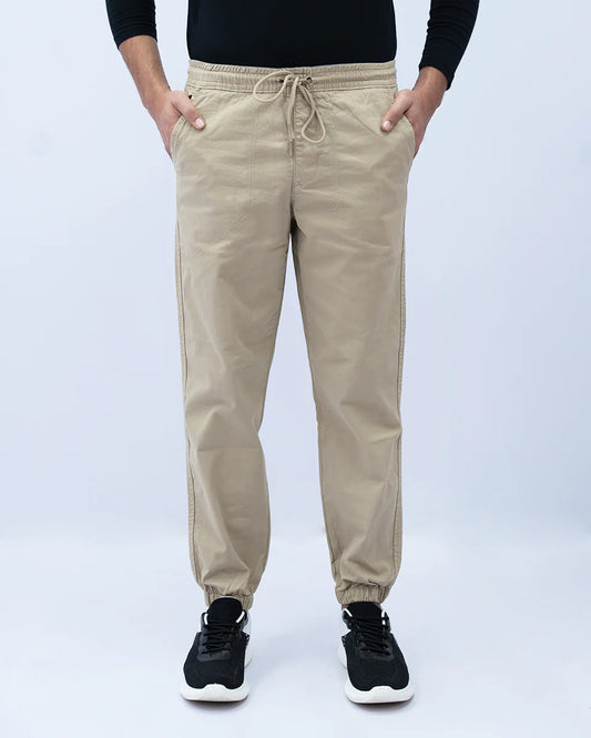Men’s khaki jogger trousers