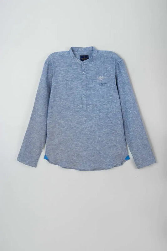 Men’s light blue casual woven shirt