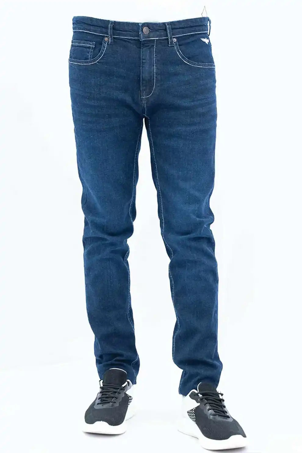 Men’s mid blue carrot fit jeans