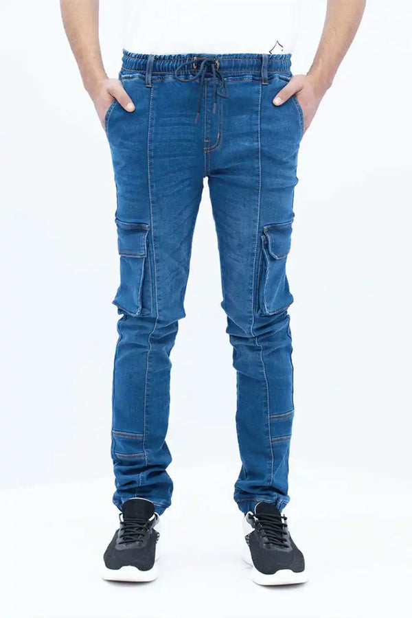 Men Jogger Jeans - Mid Blue