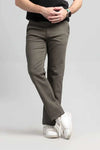 Men’s olive elasticated chino trousers