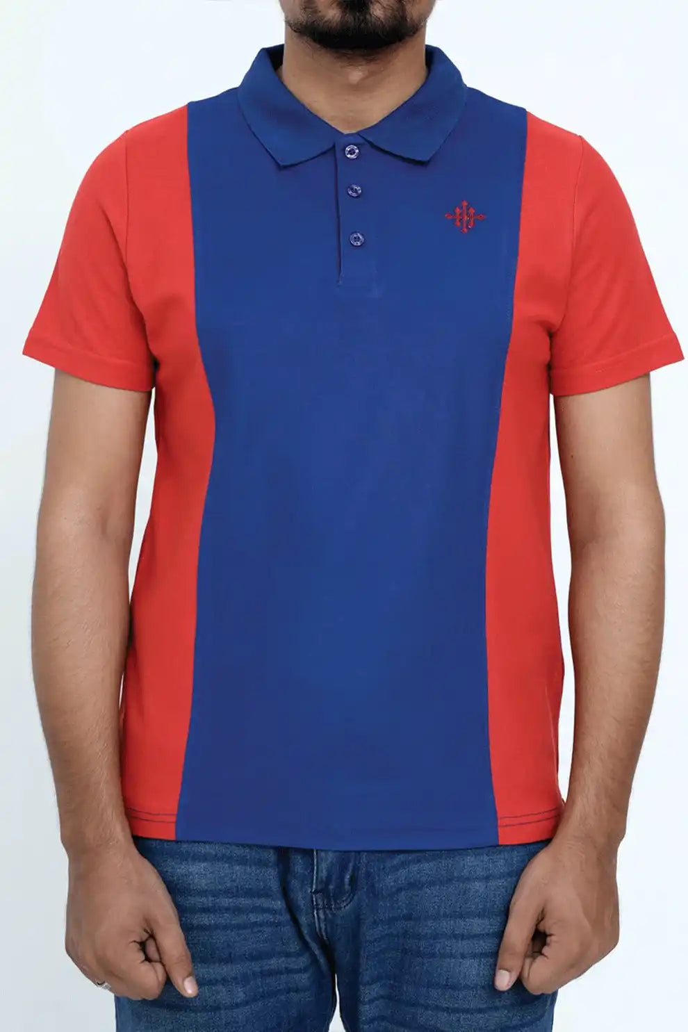 Men’s red cutline polo shirt