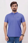 Mens very peri band neck polo shirt