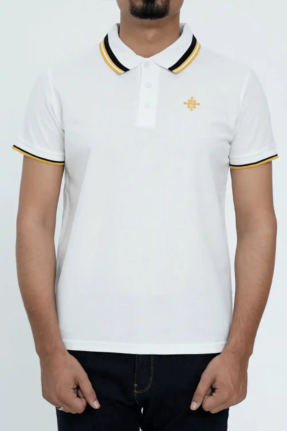 Men’s white tipping polo shirt