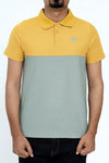 Men’s yellow/green cutline polo shirt
