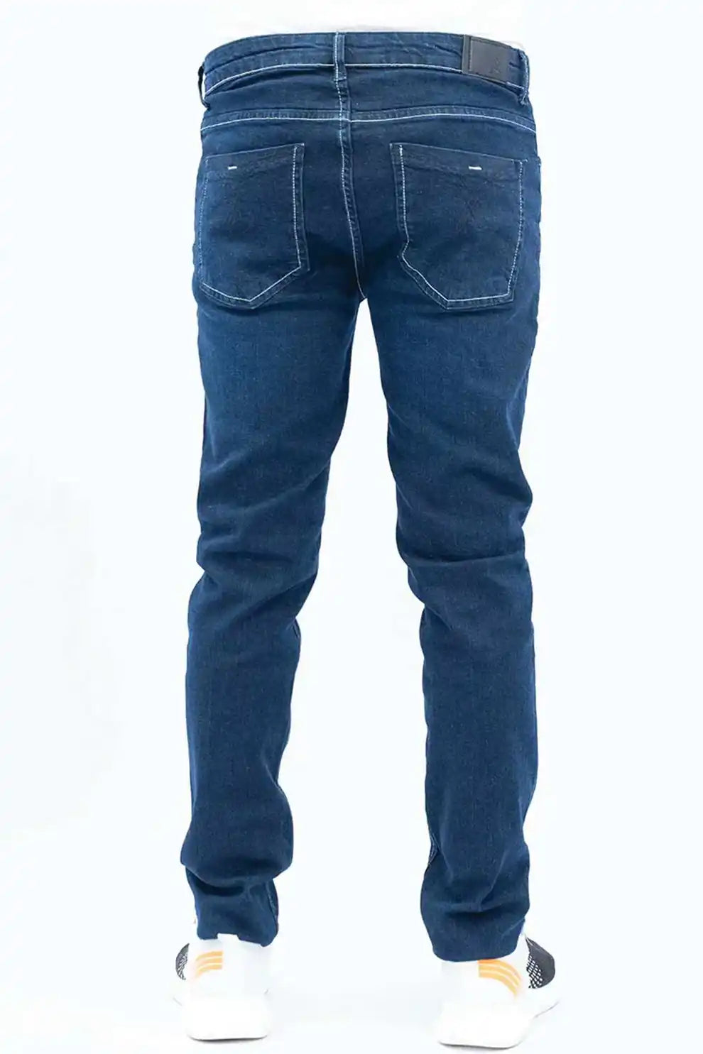 Mid blue slim carrot jeans