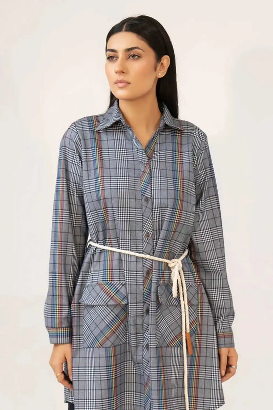 Women’s Multi Checkered Tunic Dress Shirt
