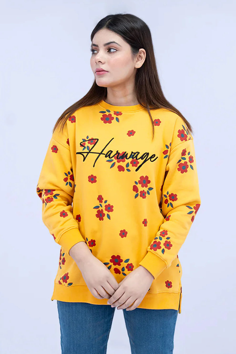 Women’s Mustard Regular Fit Sweatshirt