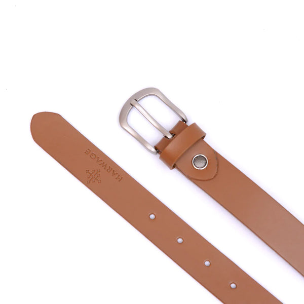 Women Basic Buckle Belt – Burnt Sienna Mustard