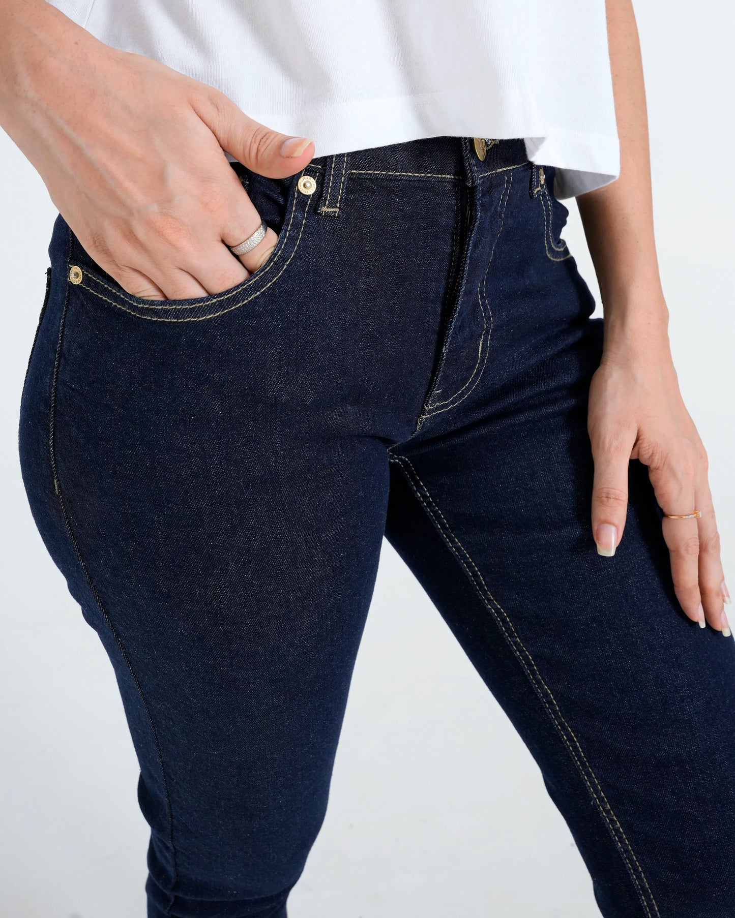 Navy blue slim fit jeans