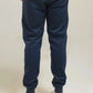 Navy white trousers back view