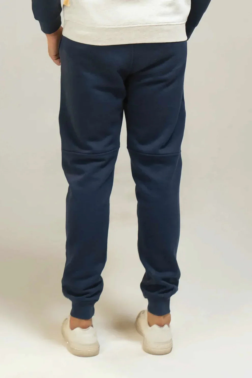 Navy white trousers back view