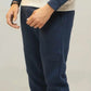Navy white trousers side view