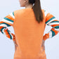 Orange printed sweatshirt back view
