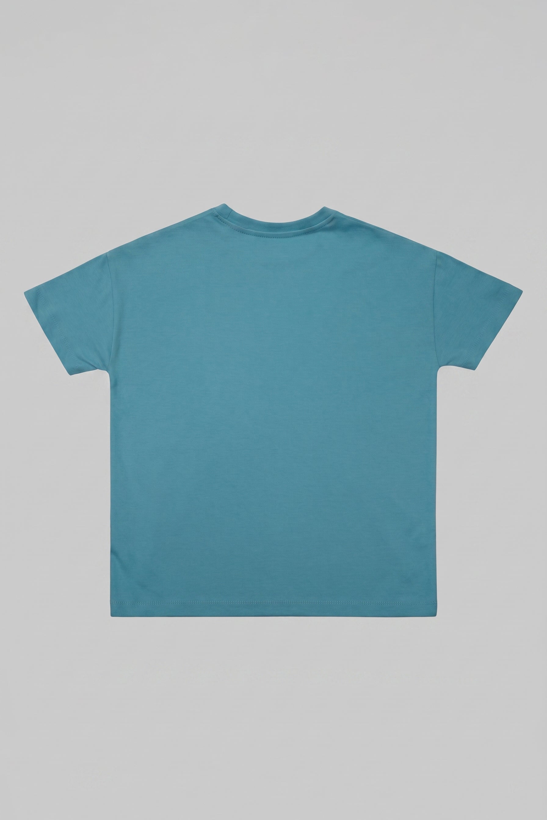 Essential Junior Boys T-shirt – White & Aquarius