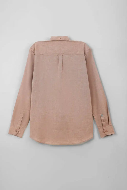 Back of a peach corduroy shirt