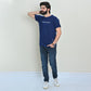 Round Neck With Harwage Print - Navy