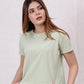 Women Plain Cropped Top - Sea Foam - Harwage