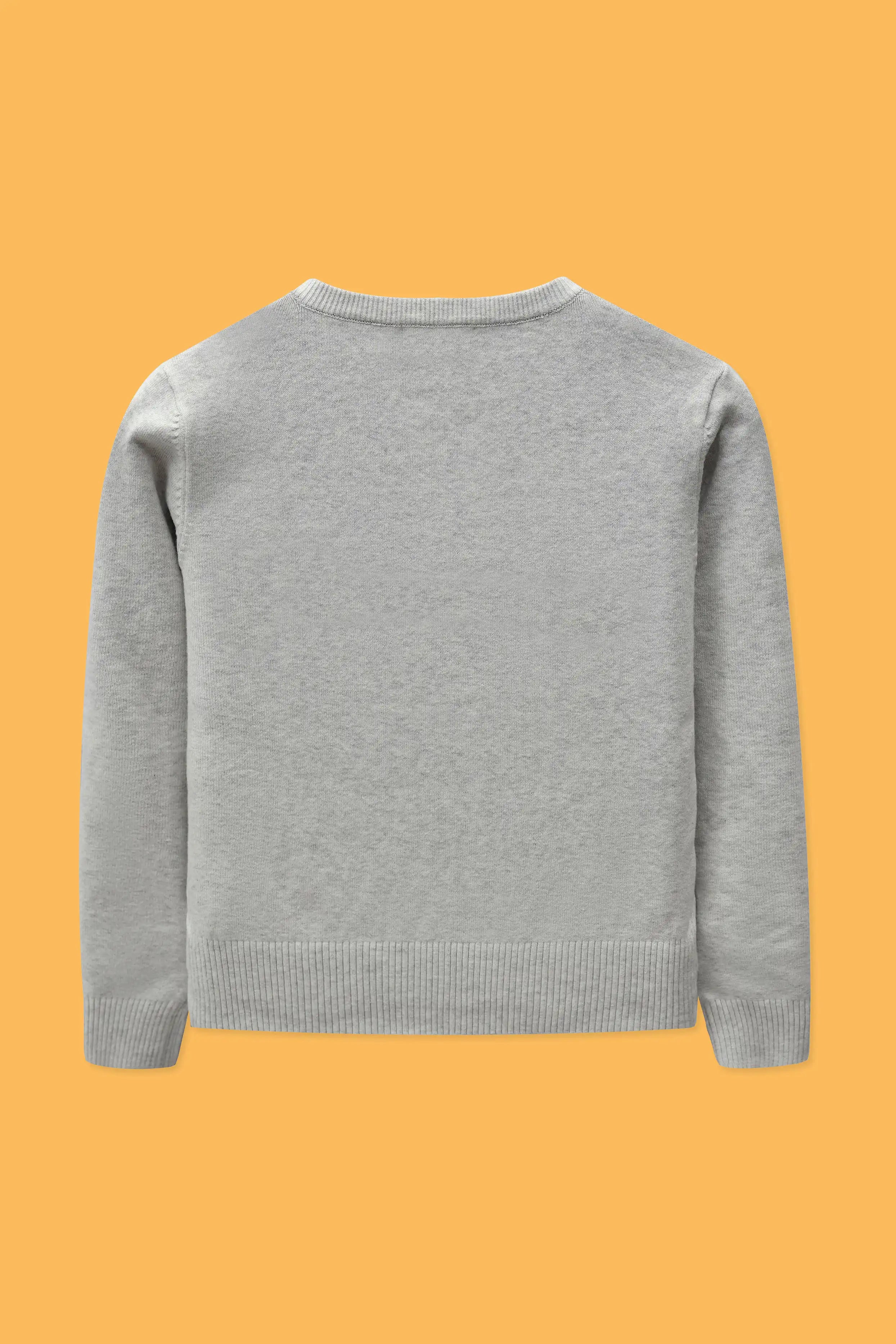 Cozy R-neck wool cardigan for junior girls