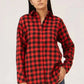 Women’s red checkered tunic dress shirt