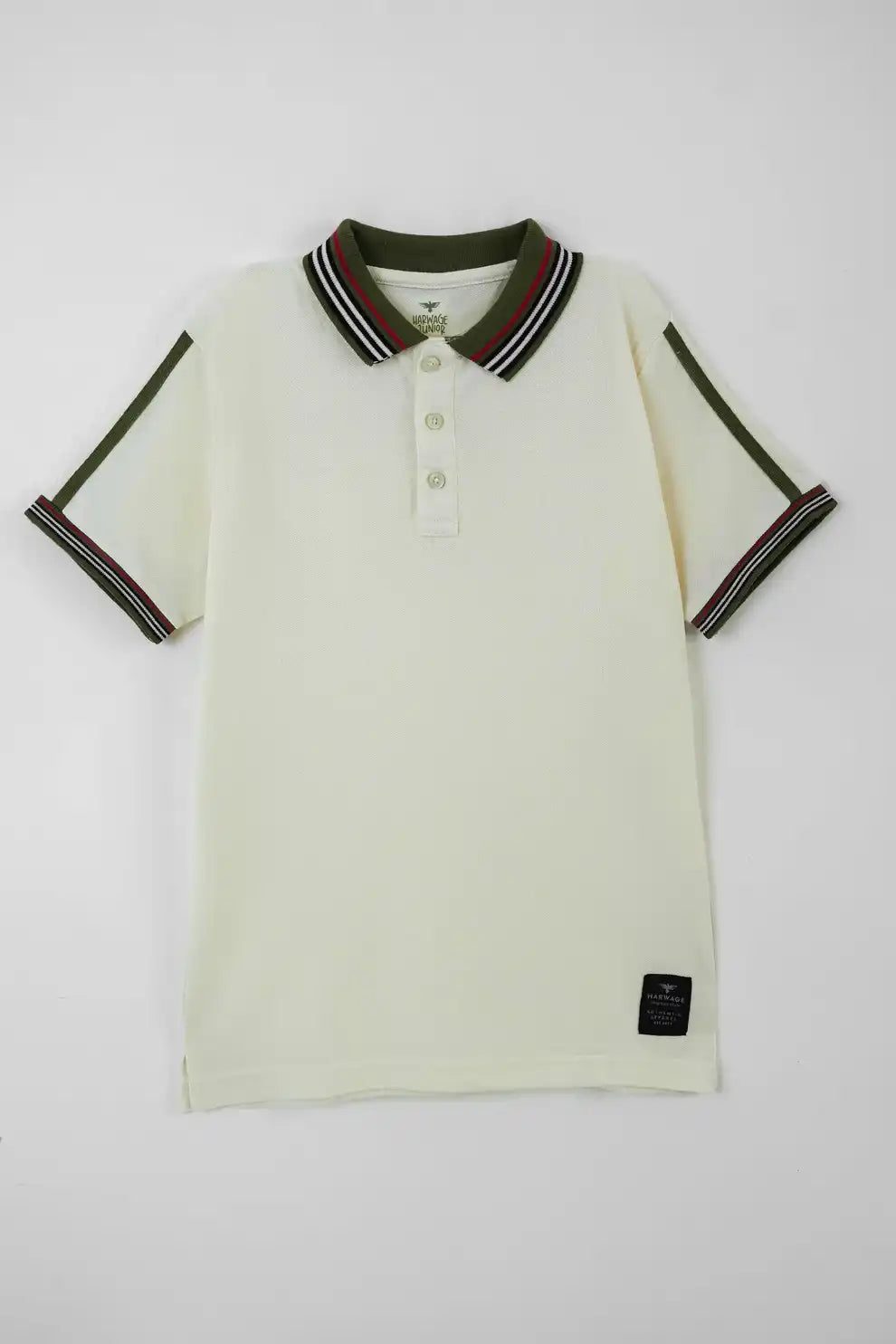 Boys’ Optic White Regular Fit Piqué Polo Shirt