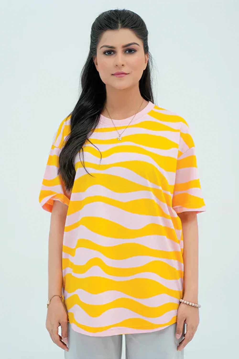 Rotatory Print Waves - Mustard Yellow