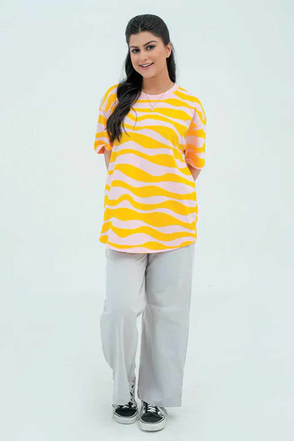 Rotatory Print Waves - Mustard Yellow