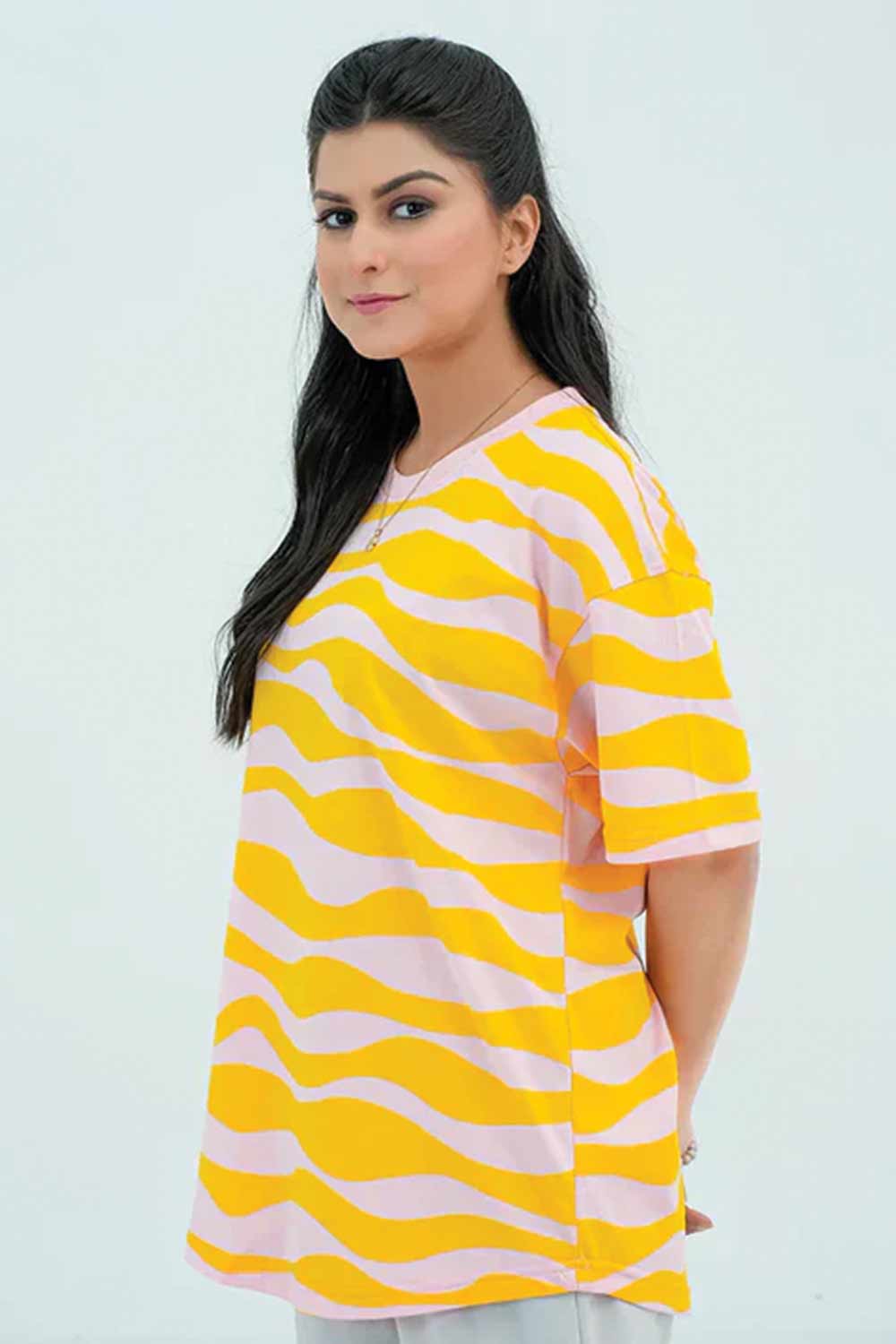 Rotatory Print Waves - Mustard Yellow