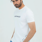 Round Neck With Harwage Print - White