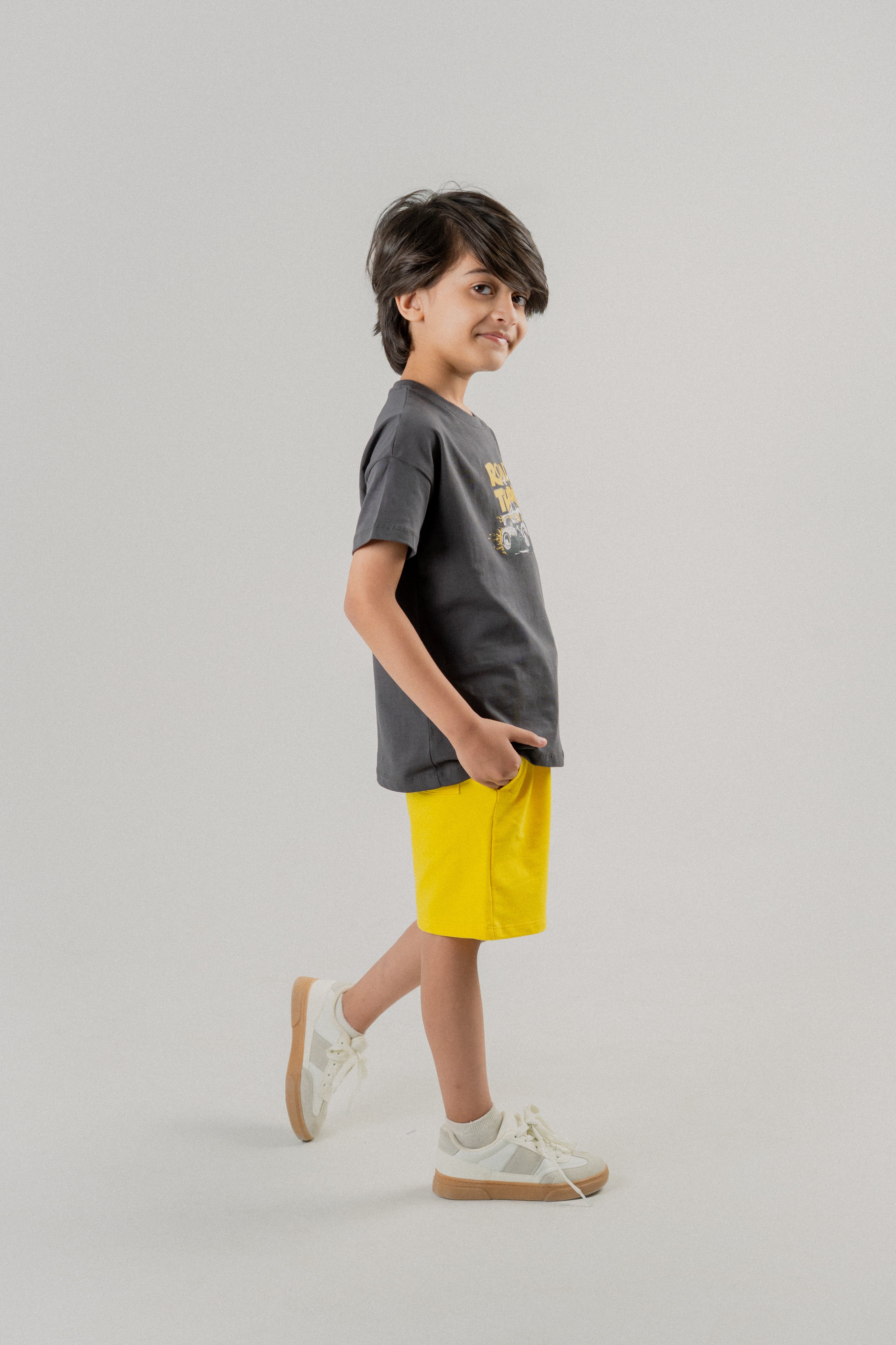 Little Kids T-Shirt – Charcoal & Sapphire