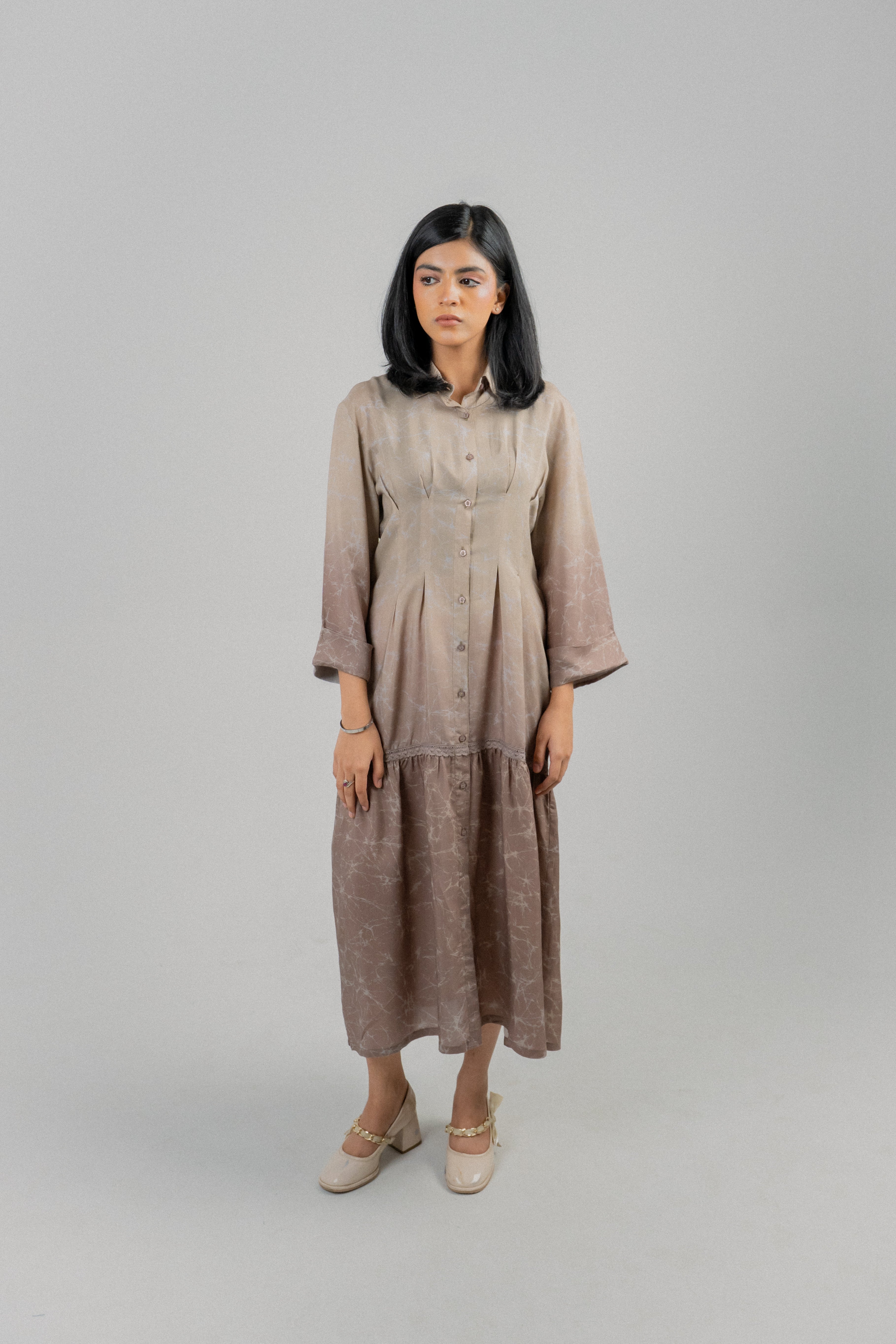 Women's Cotton Lawn Dress – Brown