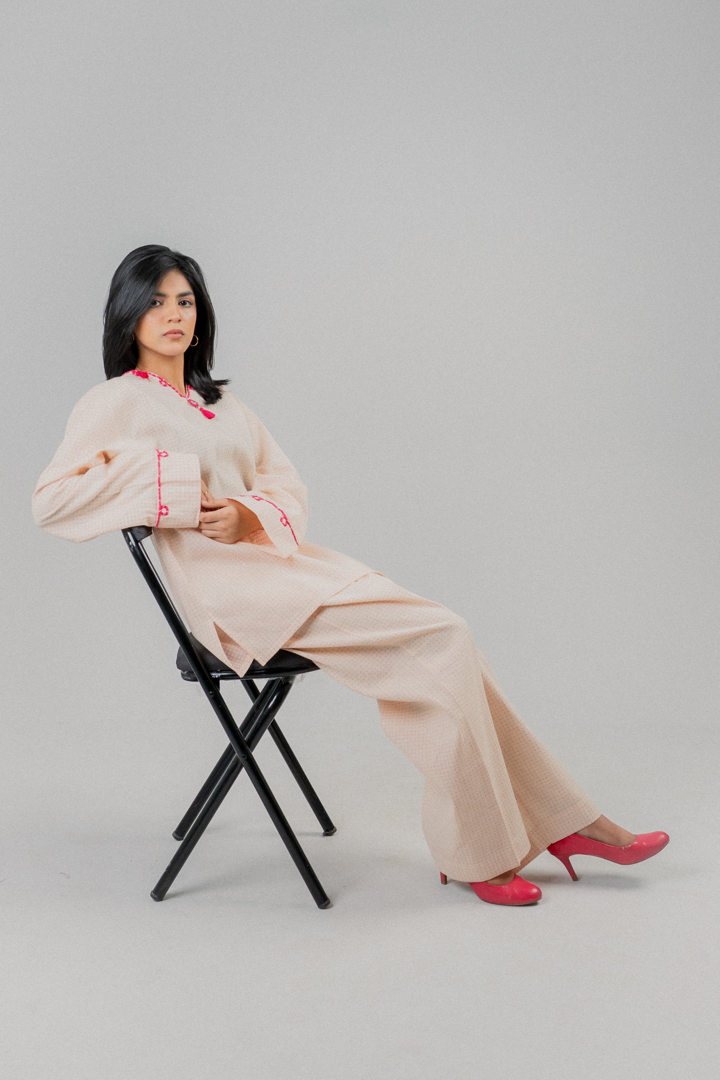 Women's Cotton Blend Co-ord Set – Pearled Ivory