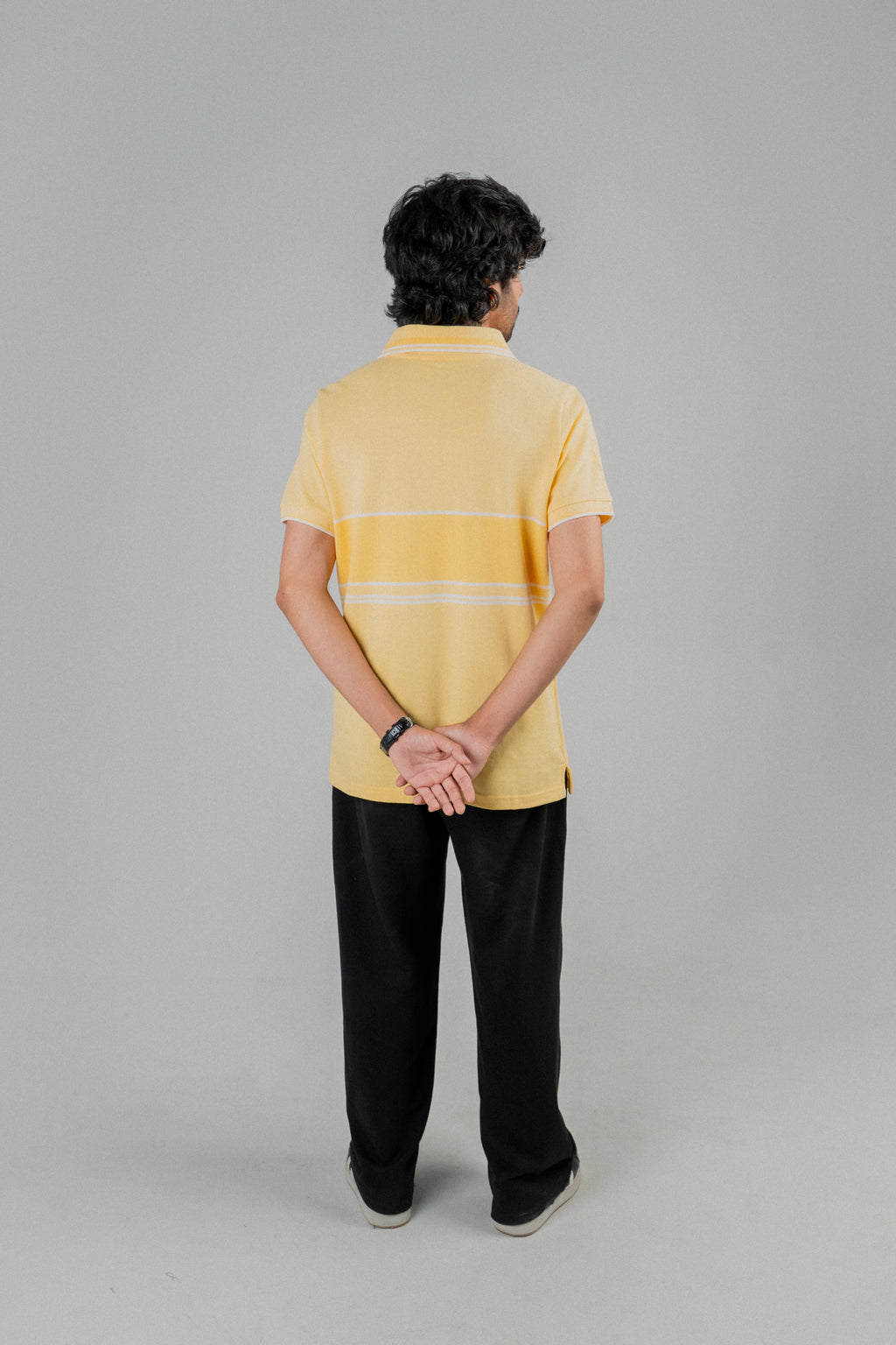 Men Dyed Yarn Polo Shirt - Sunlight